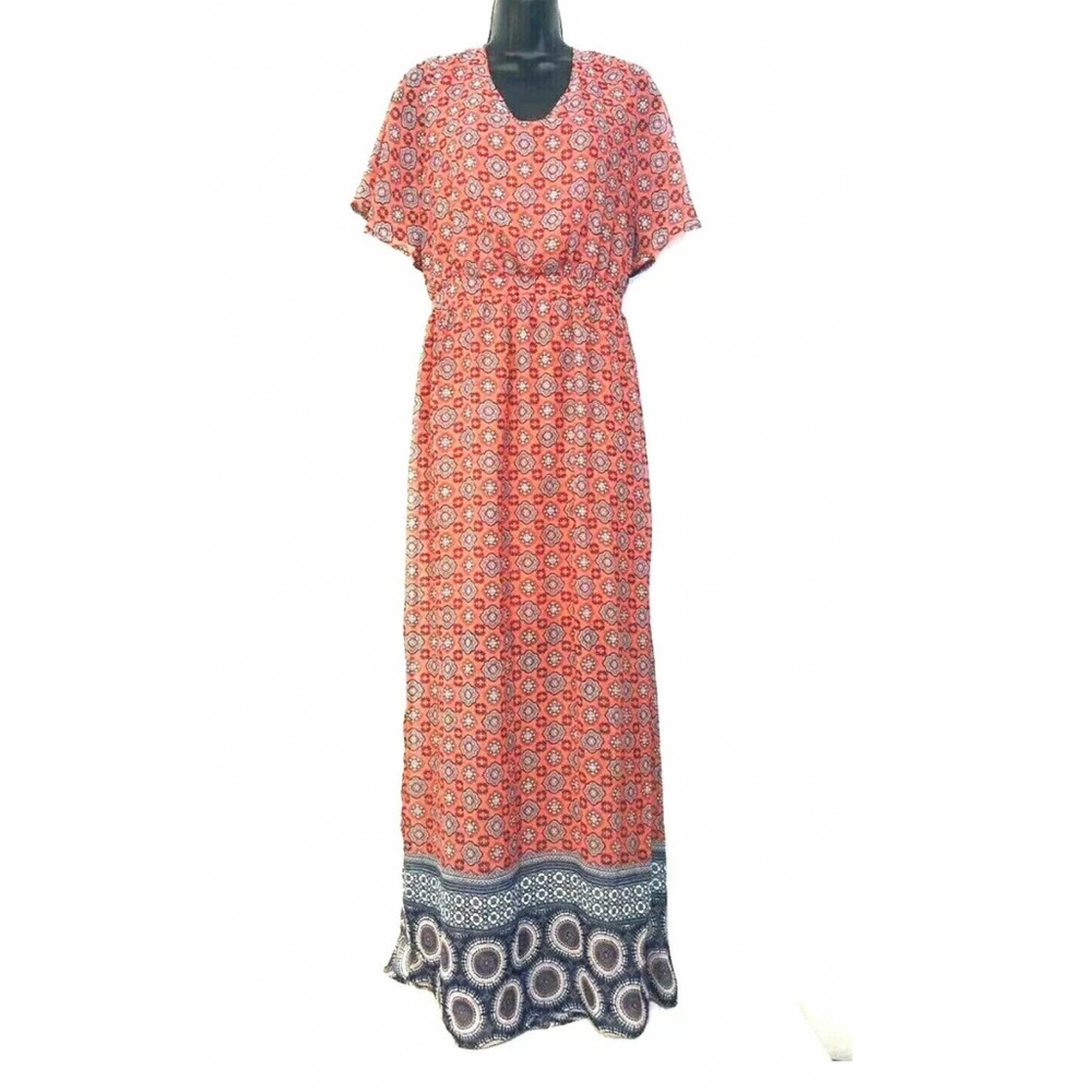 Macy's Speechless 11 Orange Blue Maxi Dress BOHO